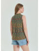 Shirt Collar Asymmetric Cut Petrol Bohemian Blouse 4563